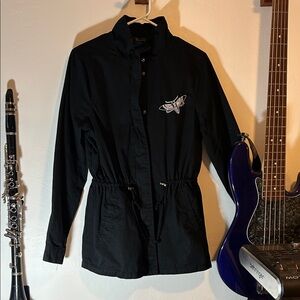 Hot Topic Black Jacket with Embroidered Moth
